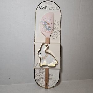 CWC Cook With Color Easter Bunny Silicone Spatula & Bunny Cookie Cutter Set NEW